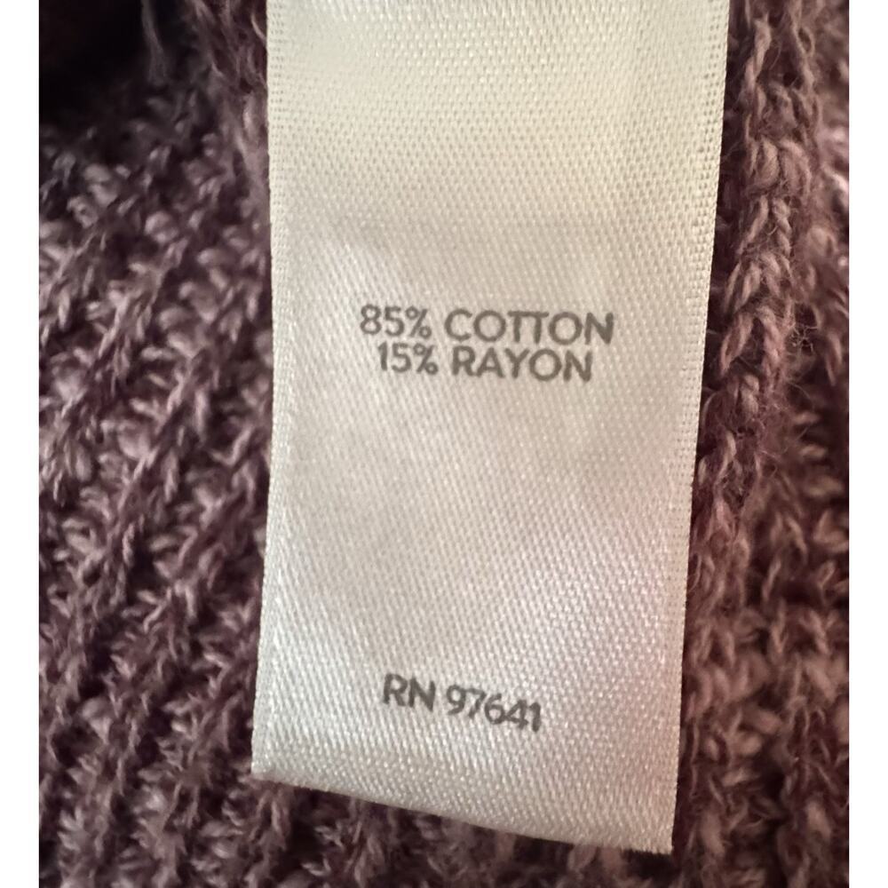 J Jill Long Sleeve Cotton Blend Sweater Plum Pullover Cable Knit Design Size SP - Picture 7 of 8